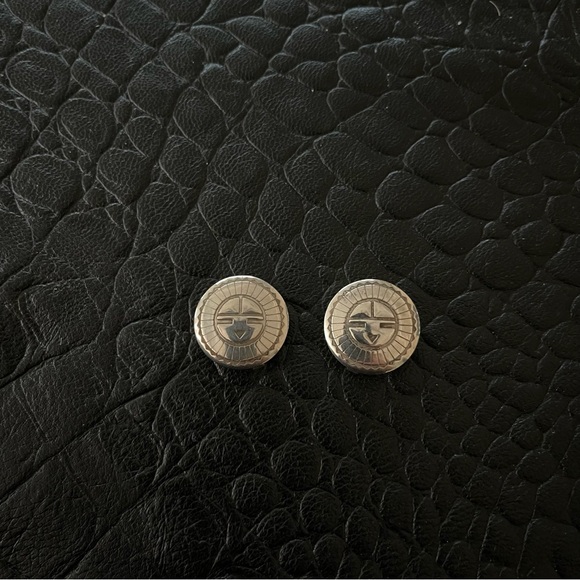 Sterling silver 925 Zuni Sun Face design Button Covers - Picture 7 of 8